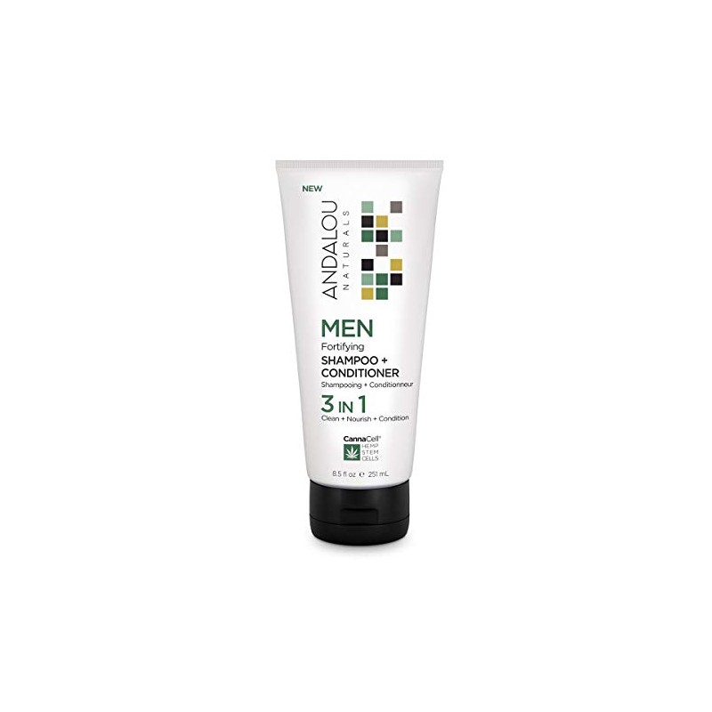 Andalou Naturals Men's Fortifying Shampoo + Conditioner, 8.5 Ounce