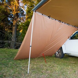 DANCHEL OUTDOOR Car Awning Extension Windbreak for Rain&Privacy, Side Wall for Roof Rack Truck Awning Waterproof Tarp Lateral Panel Overlanding Gear (Khaki, 6.5ftx6.5ft)