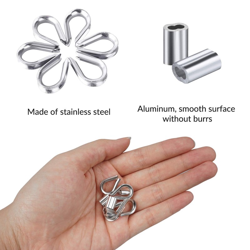 YSDMY 70 Pcs Wire Rope Thimble Sets, Stainless Steel Thimble