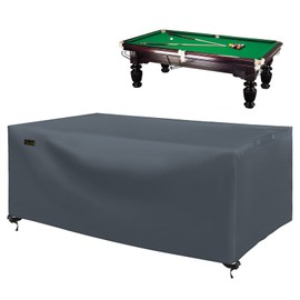 Chinchilla 7/8/9 ft Pool Table Cover, Waterproof Sunscreen Billiard Cover Polyester Fabric，for Snooker Billiard Table Cover (9ft)