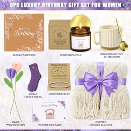Regalos de cumpleaños para mujeres, cesta de regalo única de feliz cumpleaños, paquete de cuidado