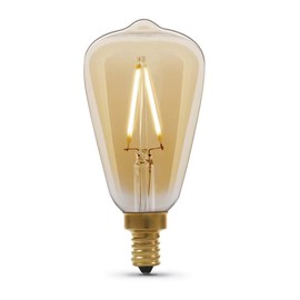 Feit Electric Vintage Exposed Filament Amber Glass LED ST15 with a Candelabra E12 Base Light Bulb - 25W Equivalent - 10 Year Life - 200 Lumen - 2100K Soft White - Dimmable | Original Vintage
