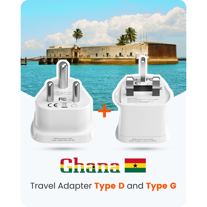 LENCENT Type D and G Travel Adapter Plug Adapter for