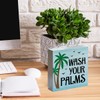Wash Your Palms Wood Block Sign Summer Beach Bathroom Decorative