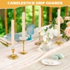 4 Pack Wavy Glass Bobeches for Candlestick Holders, Candle Drip