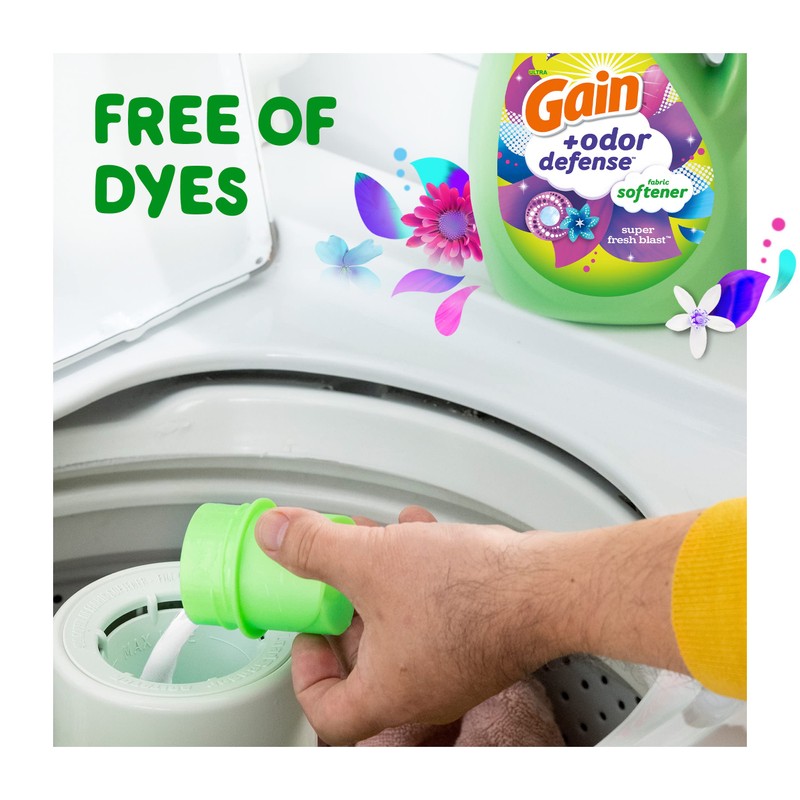 Gain Odor Defense Liquid Fabric Softener, Super Fresh Blast scent,
