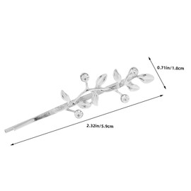 SAFIGLE 2pcs Rhinestone Hair Pins Side Hair Clips for Flowers Wedding Floral Clips Bridal