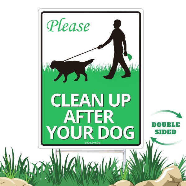 ANLEY Clean Up After Your Dog Yard Sign 12" x