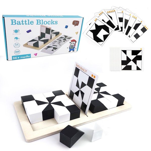 Montessori Geometric Shape Puzzles Building Blocks Wooden 3D Puzzle Kids