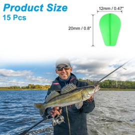 PATIKIL Fishing Float Foam, 15 Pack EVA Water Drop Strike Indicator Bobber Teardrop Floating for Crappie Trout Bass Fly Fishing, Green