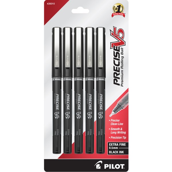 PILOT Pilot, Precise V5, Capped Liquid Ink Rolling Ball Pens,