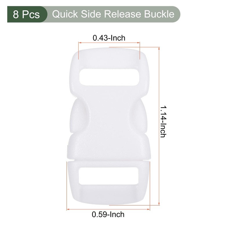 YOKIVE 8 Pcs Plastic Buckles, Dual Adjustable Snap Clips |