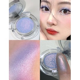 Erinde Glitter Single Eyeshadow, Highly Pigmented Eye Shadow, Long - Lasting & Waterproof Metallic Silver Makeup, Shimmer & Highlighter Eye Shadow Makeup, Smooth Matte Texture