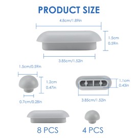 Lotbun Toilet Seat Damper Plastic, Toilet Lid Stopper, Toilet Seat Buffer Rubber Buffer for Toilet Lid and Toilet Seat (12)