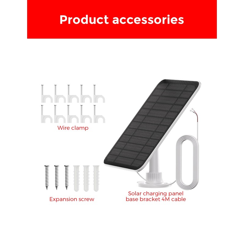 Solar Panel for Ring Doorbell, 5W IP66 Waterproof Solar Panel