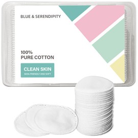 Poicbor Cotton Rounds Makeup Remover Pads (120 Pcs) - 100% Pure Cotton Organic Pads, Lint Free, Gentle, Unique Triple Layers & Ultra Soft, for Facial/Eye/Nails Makeup Remover (Round Cotton Pads)