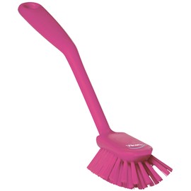 Vikan Dish Brush, Polypropylene/Polyester/SS, Pink, One Size