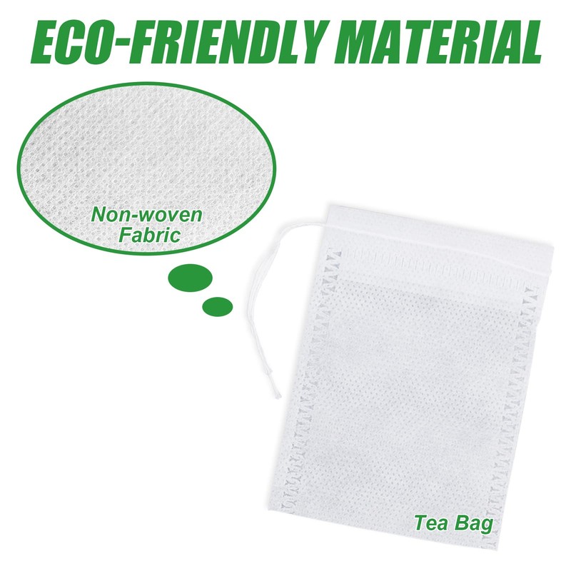 100 Pcs Reusable Tea Bags 9 x 7 cm Empty