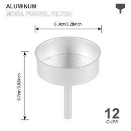 wedrink Moka Pot Funnel Filter Replacement for Aluminium Espresso Maker, Filter Basket for Stovetop Espresso Maker(12 Cup)