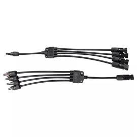 Cahuczlhoz Solar Panel Y Branch Cable Connection Adapter Connector Extension Waterproof USA - 1 to 4 MC4 Connector