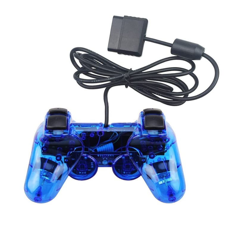 JINHOABF 2 Pack PS2 Wired Controller,Double Shock Gamepad Compatible with