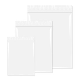 Pack of 100 Ziplock Bags 60 x 80 mm 50 µm Transparent Unprinted Food Safe