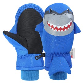 7-mi Snow Gloves for Kids Waterproof Warm Winter Snow Mitten for Skiing & Snowboarding 4-6T (Sky Blue2)