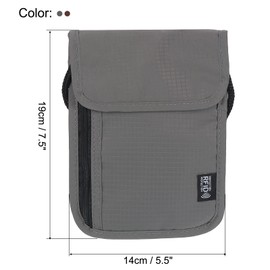 PATIKIL Neck Wallet, 2 Pack Passport Holder RFID Waterproof Travel Wallet Neck Pouch with Adjustable Strap for Women & Men, Brown Gray