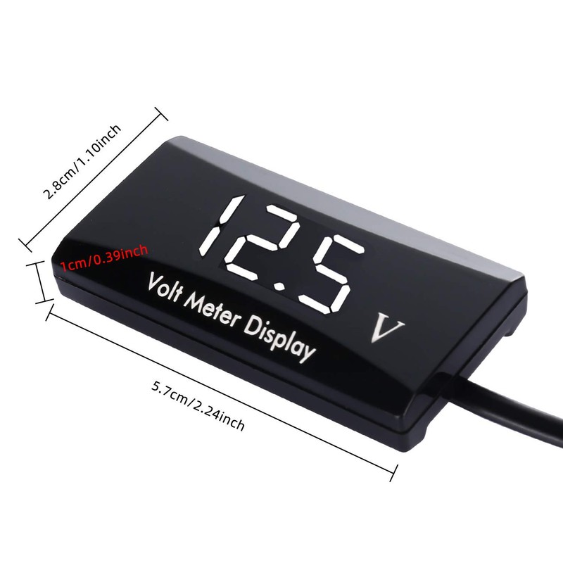 Thlevel Car Digital Voltmeter Waterproof DC 12V LED Display for