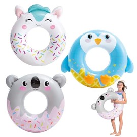MORAINJAY 1Pcs Swimming Ring for Kids 6-12,76CM/30″ Unicorn/Sloth/Penguin Inflatable Pool Float for Swimming Pool,Summer Water Toys for Swimming Pool,Durable Rubber Ring for Beach Pool Water Party