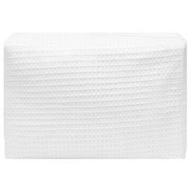 SoliVisk Waffle Weave Cosmetic Bags Size 9L x 6H x 3" W (White)