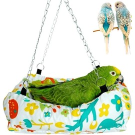 WADY 1 pcs Bird Hammock Parrot Hanging ，Bird Nest House Winter Warm Hammock Happy Cave Bed for Parrot Budgie Parakeet (S)