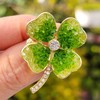 GFM® Three Leaf or Four Leaf Clover Dimantes Enamel Brooch
