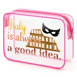 Italy Travel Gift Makeup Bag Italy Themed Gift for Women Italian Traveller Italy Lover Gift Italy Travel Trip Souvenir for Friends Sister Mom Italy Cosmetic Bag Bachelorette Party Gift Christmas Gift