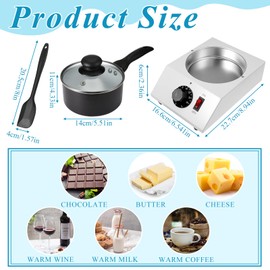 ROCEEI 1 Set Chocolate Boiler Electric Heating Chocolate Melting Tempering Machine with 1 Silicone Spatula Boiler for Melting for Candy(Single Pot)