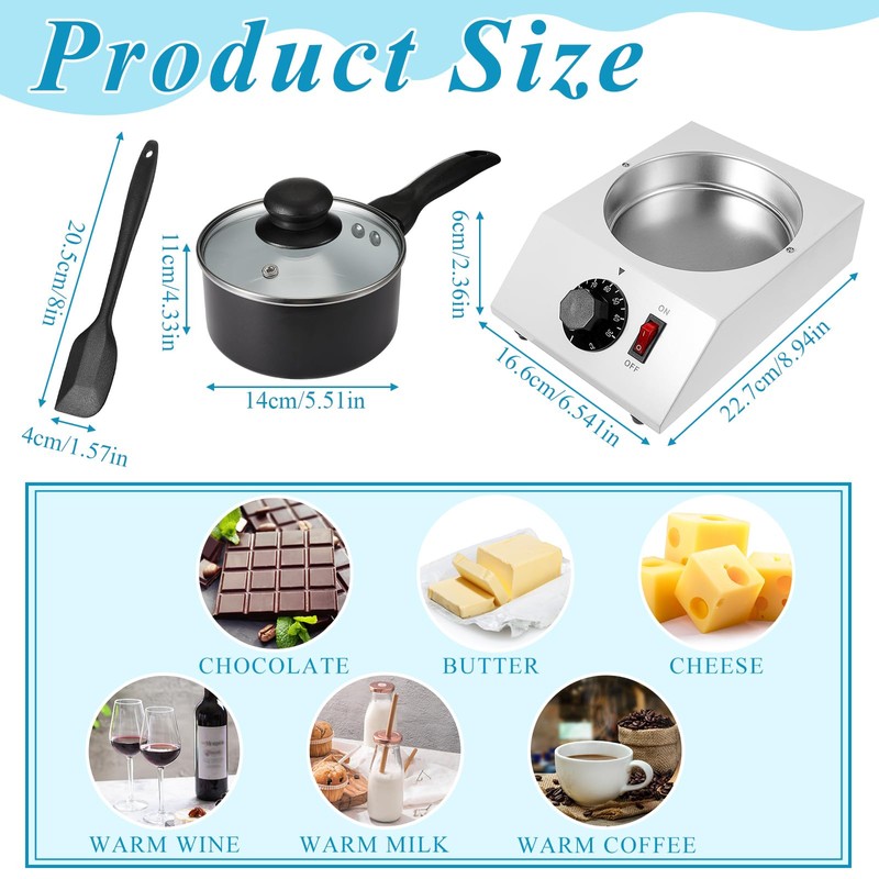 ROCEEI 1 Set Chocolate Boiler Electric Heating Chocolate Melting Tempering