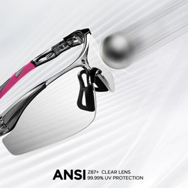 AMANEEST Pickleball Safety Glassses for Men Women,Z87+Safety Glassses for Running Shooting Construction,UV Protection,Anti Fog