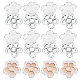 Seimeinoki Eye Shadow Case, 6 Colors Storage, Flower Shape, Makeup Palette, Set of 12, Transparent Eyeshadow, Empty Case, Eyeshadow Palette, DIY Empty Palette, DIY 6 Slots, Eye Shadow Container Refill