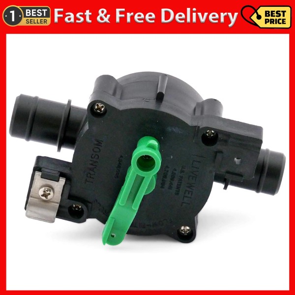 Flow-Rite Black Livewell Valve For Bassboats Automatic Drain Control And