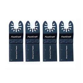 Oscillating Tool Saw Blades, FastCraft 4pc HCS SK5 Steel Saw Blades (Wood/Plastic) All Industrial & PRO Grade Tough Cutting for Oscillating Tools [Bulk Packaging]
