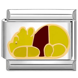 Quiges 9 mm Italian Style Module Stainless Steel Winnie For Italian Charm Bracelets