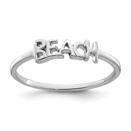 Auriga Fine Jewelry Sterling Silver Rhodium-plated Polished BEACH Theme Ring Size 7