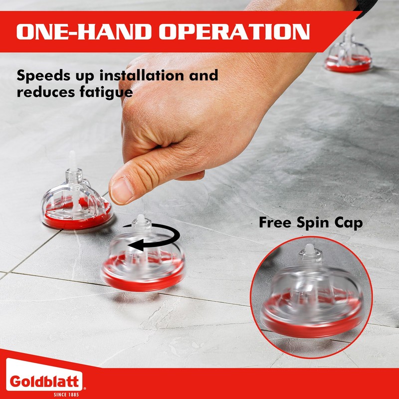 Goldblatt Tile Leveling System, 250pcs 1/16" Tile Spacers & 100pcs