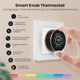 MIUCDA Smart Thermostat Water Underfloor Heating WiFi Rotary Knob Room Thermostat Digital Heating Thermostat Compatible with Alexa, Google Home