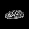 Mainland Silver Size 4 Diamond Cut Full Bloom Rose Ring