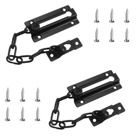 2Pcs Door Chain Lock Anti Theft Door Chain Security Chain Lock Internal Door Lock for Hotel Home Apartment Bedroom, Black