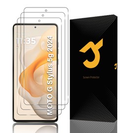 JZG for Motorola Moto G Stylus 5G 2024 Screen Protector Tempered Glass 3 Pack, Support Fingerprint Unlock & Temperature Sensor, Anti-Scratch, HD Clear