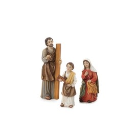 PABEN Holy Family with St Joseph Carpenters 12cm Resin Religious Items Set