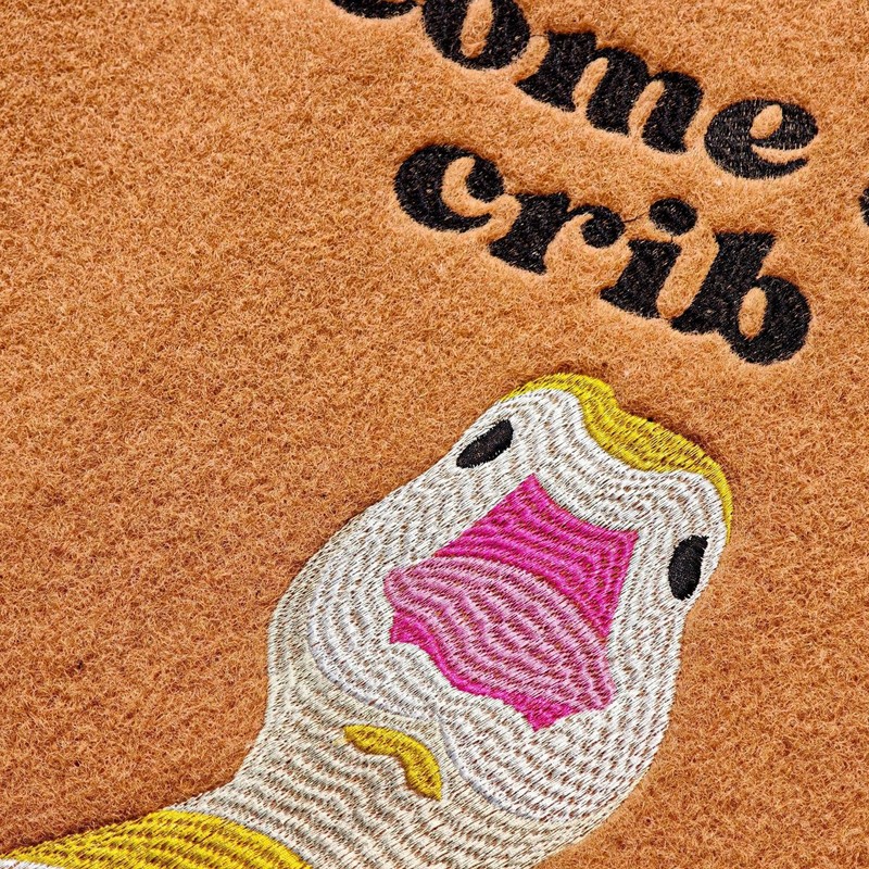 SAIONJI “Welcome to My Crib” Doormat, 18 x 30 Inch