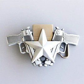 JEAN'S FRIEND Vintage Style Gun Star Cowboy Cowgirl Heavy Lighter Belt Buckle also Stock in US